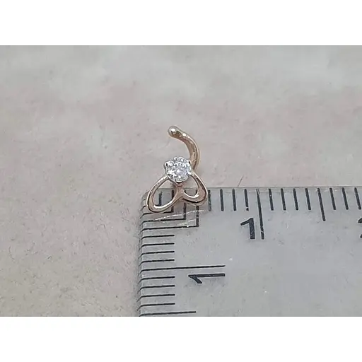 Золотая серьга-пирсинг Favoritum в нос с фианитом. 311140 - фото 5