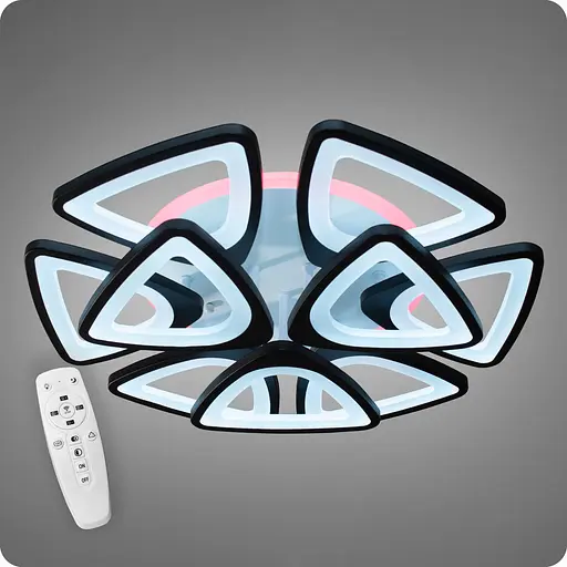 Люстра світлодіодна 517 Dlight 3color з пультом 140Вт Чорний (01957) - фото 2