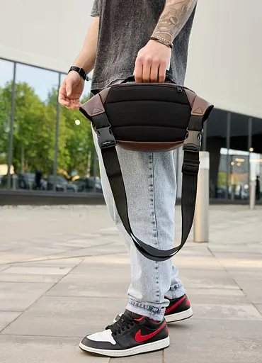 Сумка через плечо бананка Sambag Flex шоколад 30×17×10 см (85351020m) - фото 6