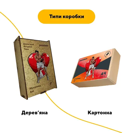 Дерев'яний фігурний пазл Мухаммед Алі, А2, Картонна коробка 300+ елементів - фото 4