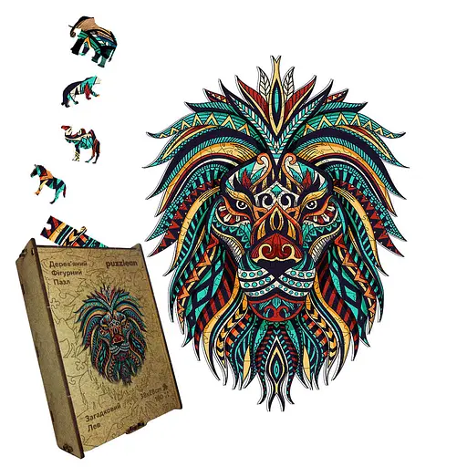 Пазл деревяний Загадковий Лев, А3, Картонна коробка 200 елементів