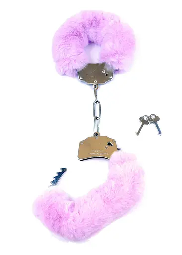 Наручники з хутром Fetish Boss Series Furry Cuffs фіолетові - фото 4