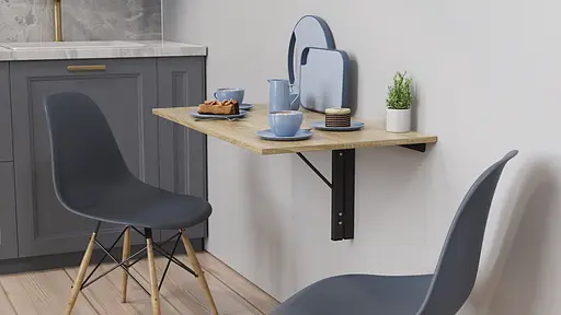 Обідній стіл-трансформер Ніка стіновий Ferrum-decor 420x900x500 Чорний метал ДСП Дуб Сонома 16 мм (FRD-105167) - фото 5