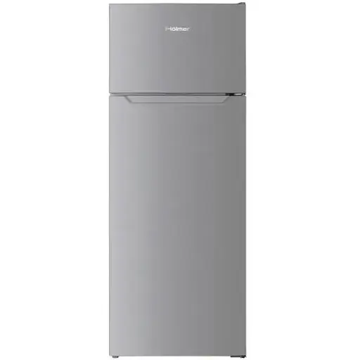 Холодильник Holmer HTF 043SS Grey двухкамерный общий объем 209L полезный объем 168L/37L А+ 143х54.5х58 см - фото 1