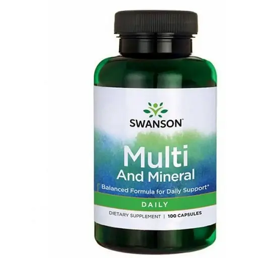 Мультивітаміни та мінерали Swanson Multi and Mineral Daily 100 caps (1086-100-70-2743399-20)