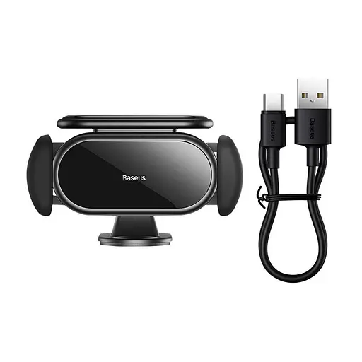 Автотримач для телефона Baseus Steel Cannon pro Solar Electric Car Mount Black - фото 7