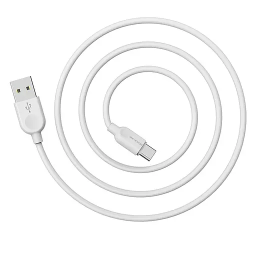 Кабель BOROFONE BX14 USB to Type-C 2.4A, 3m, PVC, TPE connectors, White - фото 3