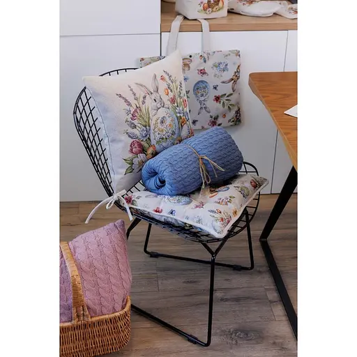 Подушка Прованс Соцветия Зайчонок с писанкой гобеленовая 45х45 см (44298) - фото 4