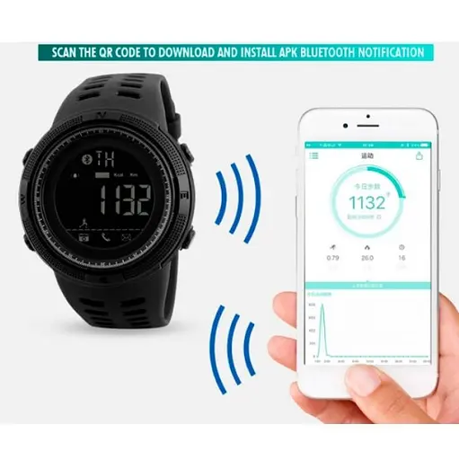 Умные наручные часы Skmei 1250 Smart Clever (Черные) - фото 3