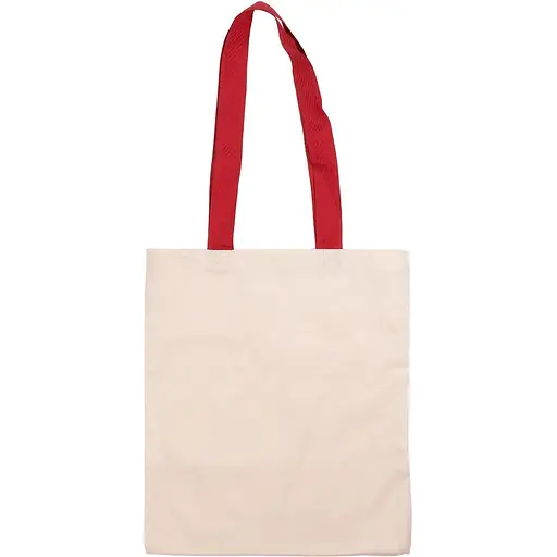 Сумка з бавовни Rosa Talent 38х42 см червона ручка 70 см невибілена бавовна 220 г/м2  - фото 1