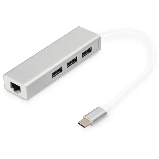 Digitus Концентратор USB-C - USB 3.0 3 Port Hub + Gigabit Ethernet