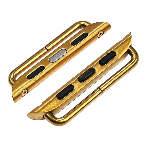 Переходник на универсальный ремешок для Apple Watch 42 мм/44 мм на болтах золотистый - фото 1