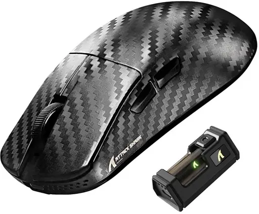 Бездротова миша ATTACK SHARK R11 ULTRA 42000 DPI, PAW3950 MAX, Carbon Shark, 8K,Чорна - фото 1