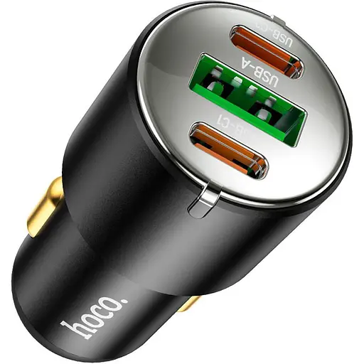 Автомобільний зарядний пристрій Hoco NZ6 PD45W USB-A+2хUSB-C Black (765185) [151276] - фото 3