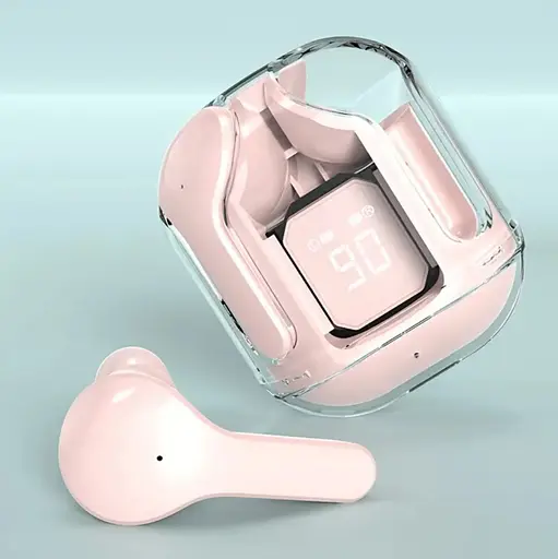 Бездротові Bluetooth-навушники T2 TWS з цифровим дисплеєм і Hi-Fi звуком рожеві