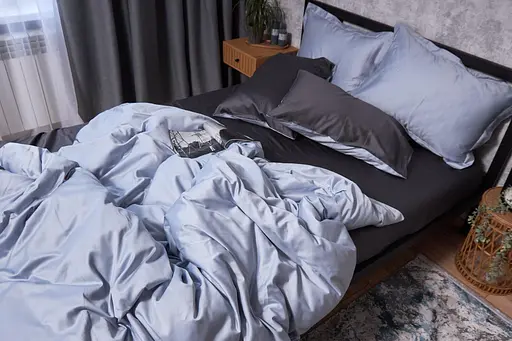 Комплект постільної білизни Moon&Star Satin Premium Skyline Gray King Size 220x240 см наволочки 2х40х60 см - фото 5