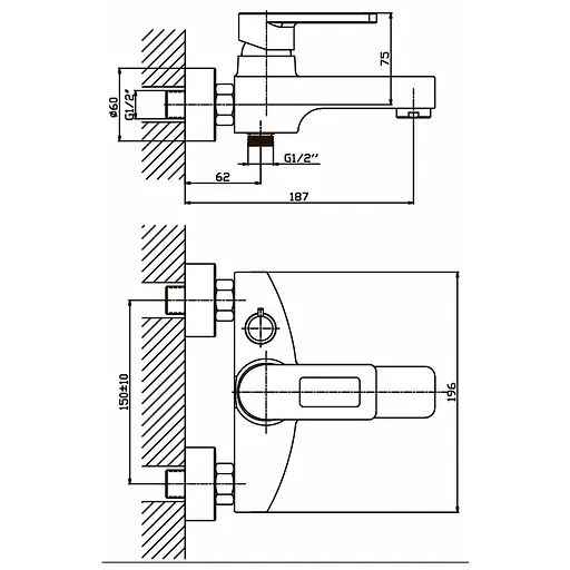 Змішувач для ванни Haiba Gudini 009 HB0149 Хром - фото 2