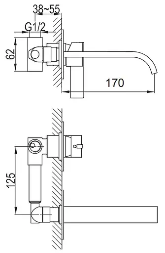 Смеситель для умывальника Kohlman Dexame chrome + BOX скрытого монтажа QW180D Хром - фото 3