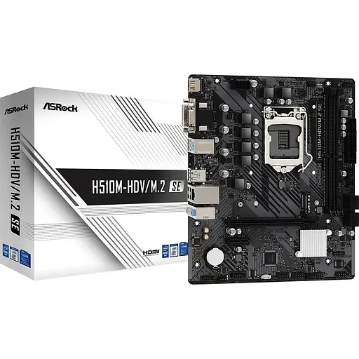 Материнская плата ASRock H510M-HDV/M.2 SE (1200/H470, 2xDDR4, 1xPCIex16, HDMI/DVI/VGA, 4xSATA, M.2, GLan, 7.1ch, mATX) - фото 5