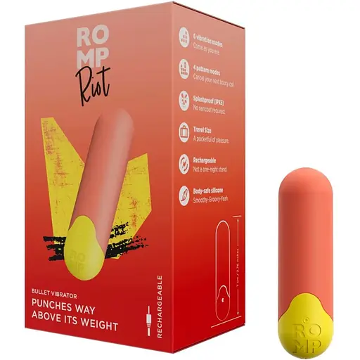 Мощная вибропуля Romp Riot Light Orange - фото 6