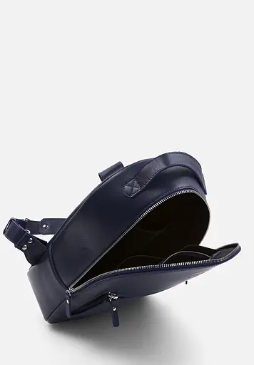 Кожаный рюкзак Groove M синий - фото 5