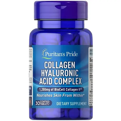 Колаген Puritan's Pride Collagen Hyaluronic Acid Complex, 30 таблеток з гіалуроновою кислотою