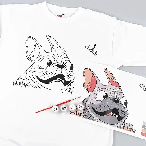 Набір футболка-розмальовка Rosa Talent Мопс бавовна 100% розмір S - фото 3