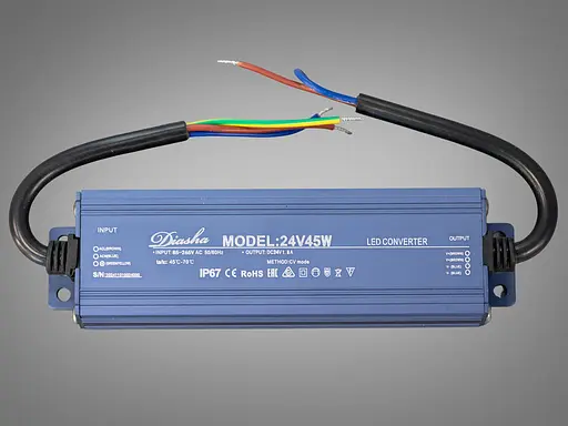 Блок живлення 24 В, для підключення LED стрічки, 45Вт, 1.88А - фото 2