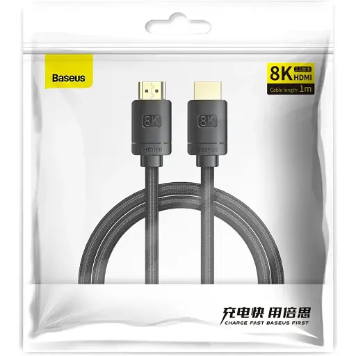 Кабель Baseus High Definition HDMI 8K V2.1 1m Black (CAKGQ-J01) [134216] - фото 2