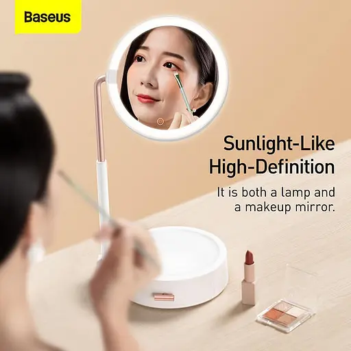 Зеркало Baseus Lighted Makeup Mirror with Storage Box 3 Level touch brightness (DGZM-02) - фото 3
