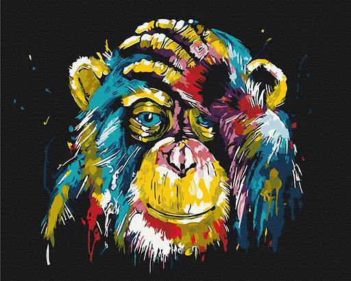 Картина по номерам на подрамнике Brushme Красочная шимпанзе