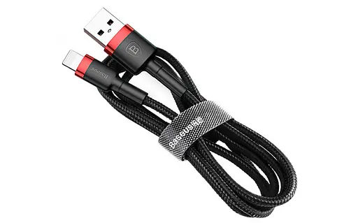 Кабель Baseus Cafule USB 2.0 to Lightning 1.5A 2 м Черный/Красный (CALKLF-C19) - фото 1