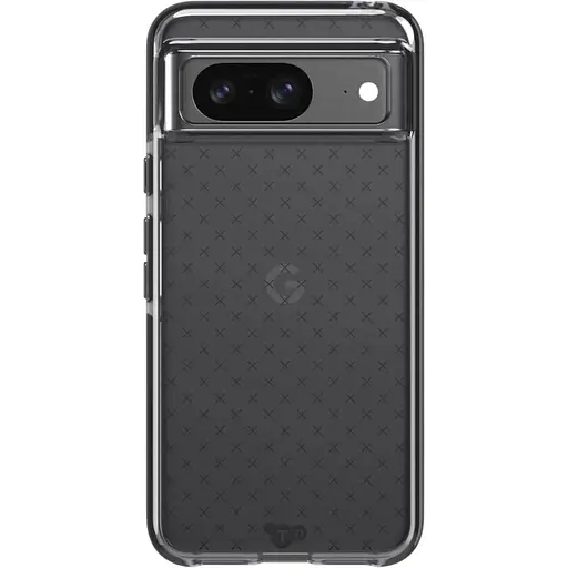 Оригинальный противоударный силиконовый чехол Tech21 Evo Check для Google Pixel 8 (6.2") Smokey Black