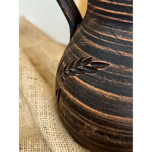 Глек 2 літри керамічний (глиняний) різьблений з ручкою колосок - фото 6