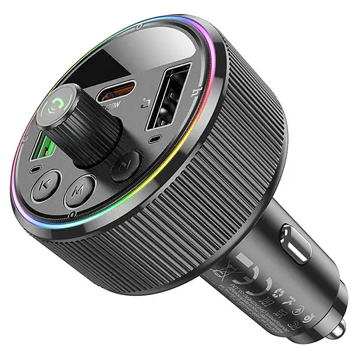 АЗУ FM модулятор Hoco E82 Guerrero PD30W+QC3.0 (2USB-A/1C) - фото 3