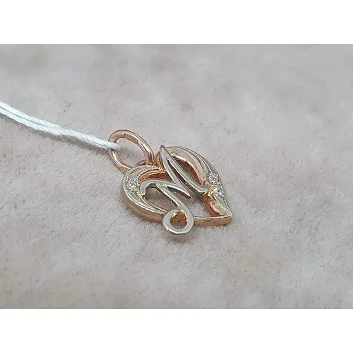 Золота підвіска Гаразд "М" з діамантами. 304421 - фото 3