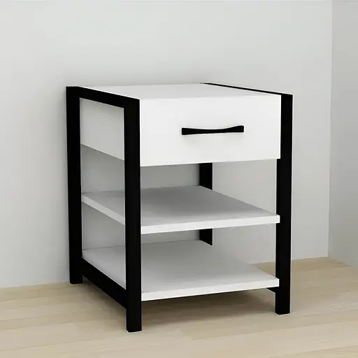 Тумба універсальна Ferrum-decor Вів'єн 1/2 50x41x40 чорний ДСП Білий 16мм (FRD-104121)