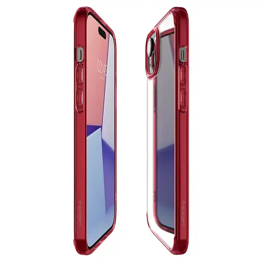 Протиударний прозорий чохол Spigen Ultra Hybrid  для iPhone 15 Red Crystal ACS06794 - фото 7