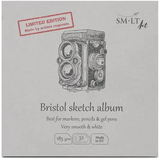 Альбом для эскизов SM-LT Art Authentic (Bristol) Layflat 14.8х14.8см 185г/м2 32л белая и гладкая бумага - фото 2