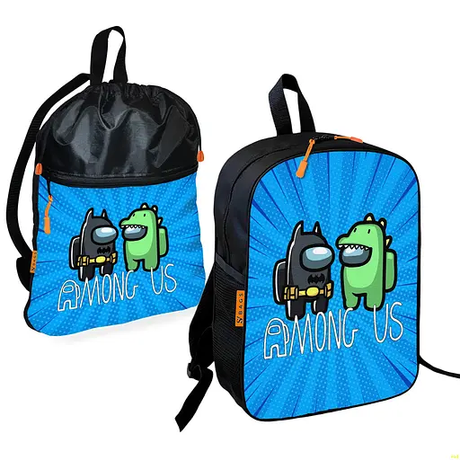 Шкільний рюкзак дитячий Амонг Ас + Сумка для взуття спортивної форми рюкзак-мішок для хлопчика (01669)