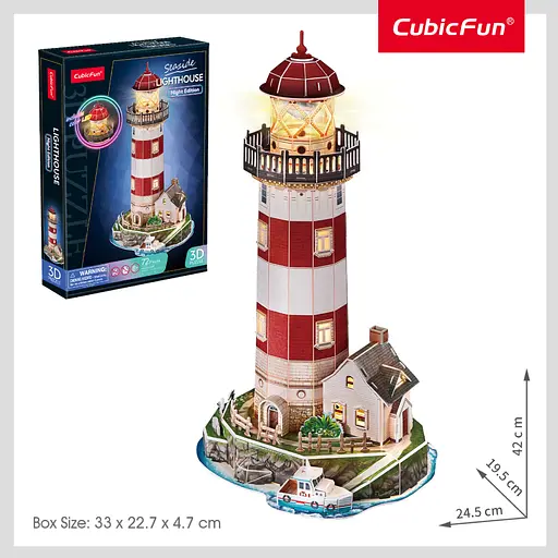 Тривимірна головоломка-конструктор CubicFun з LED підсвіткою Маяк (L540h) - фото 2