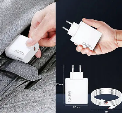 Зарядное устройство для Xiaomi 120W Original + кабель Type C 6A MDY-12-EH Qualcomm QC3.0, QC4.0 - фото 2