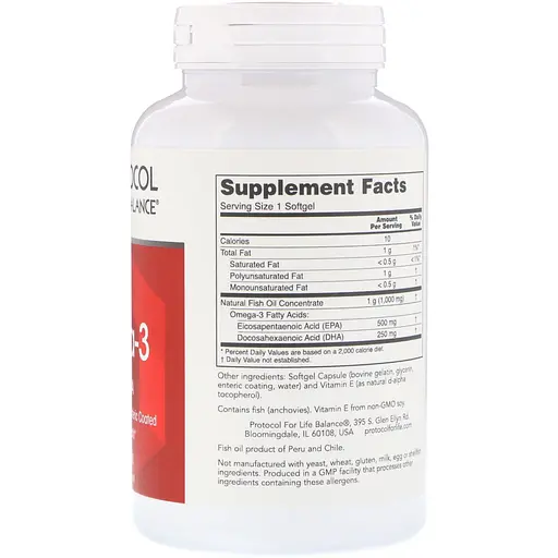 Омега-3 Protocol for Life Balance Ultra Omega-3 молекулярно дистиллированная 500 EPA/250 DHA 180 капсул - фото 2