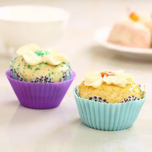 Набір силіконових форм для випічки кексів, мафінів, міні-тортиків 12 шт., A-plus 85544 - фото 4