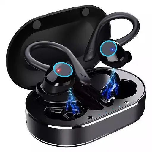 Беспроводные спортивные Bluetooth наушники TWS Q23 Pro водонепроницаемые с сенсорами и микрофоном Черный