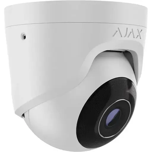 IP-камера Ajax дротова TurretCam, 5мп, 4мм, Poe, True WDR, IP 65, ІЧ 35м, аудіо, кут огляду 75°до 85°, купольна, біла - фото 4