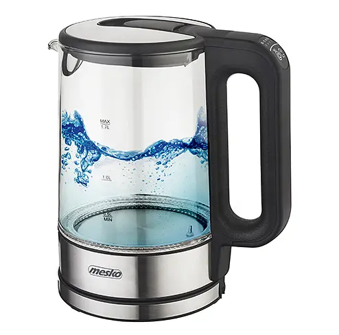 Стеклянный чайник 1.7л с регулятором температуры Mesko MS 1301b - фото 1