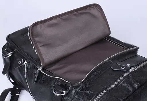 Городской мужской кожаный рюкзак, черный Tiding 28.5х41х18.5 см sum0028453 - фото 8
