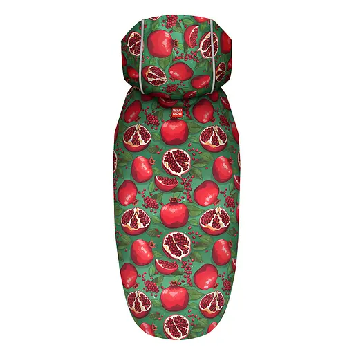 Дощовик-накидка з капюшоном для собак Waudog Clothes, малюнок "Гранати", XL, А 55-61 см, B 68-80 см, С 42-52 см - фото 3