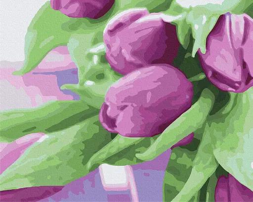 Картина за номерами на підрамнику Brushme Тюльпани на столі